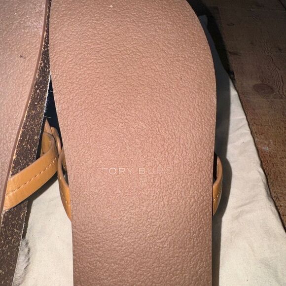 Tory Burch Miller cloud shearling carmel Slip-Oncorn/buttermilk sandals Size 7 - Picture 12 of 13